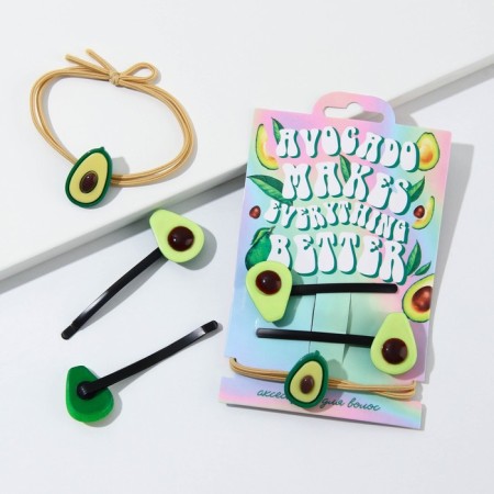 Gum and hair hairpins AvoCado Makes EVERYTHING BETER, set-2