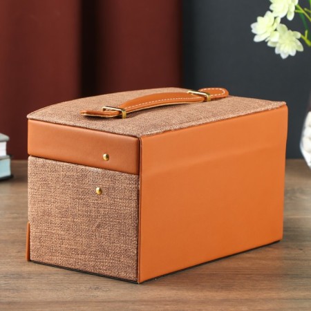 Casket to the leatherette for decorations chest "Chocolate" Combined 13x15x21.5 cm-3