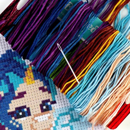 Cross -stitching "Fairytale unicorn", set for creativity, 15 x 15 cm-5