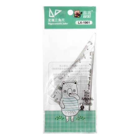Set of triangles, 2 pieces, 10 cm "animals", transparent, plastic, in a bag-8