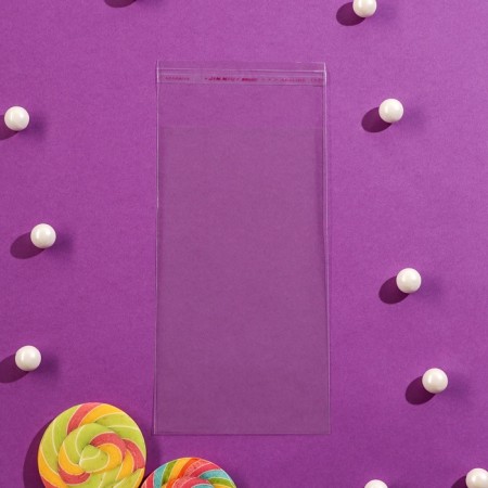 BOPP package with adhesive valve, transparent 10 x 18/4 cm, 25 μm-3