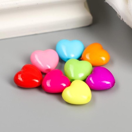 Beads for creativity plastic "Heart -to -beeous" Color set 100 pcs 1x1.1 cm-1