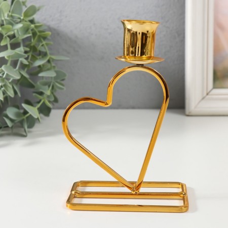 Summary metal per 1 candle "Heart" d = 2.3 cm gold 5.8x9.3x14 cm-4