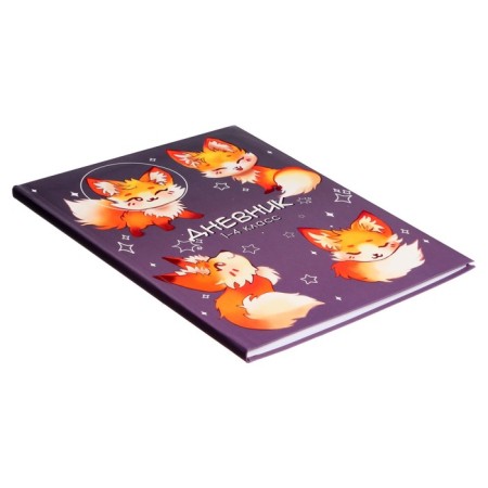 Diary for grades 1-4, "cute fox", integral (flexible) cover, matte lamination, selective varnish, 48 sheets-1