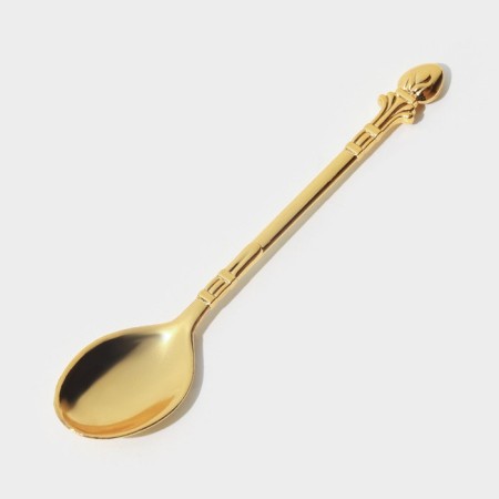 Sugar "Bouquet", 200 ml, 10 × 11 cm, with a spoon, cover, gold color-3