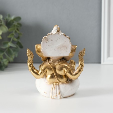 Souvenir Polystone "Ganesha" golden 10x9x13 cm-3