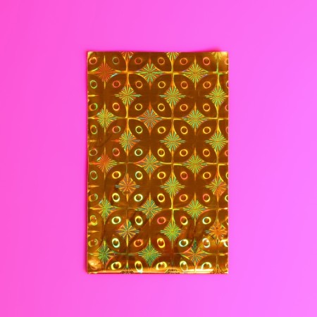 Gift holographic package with sticky tape, "charm", 7.5x12+2 cm-4