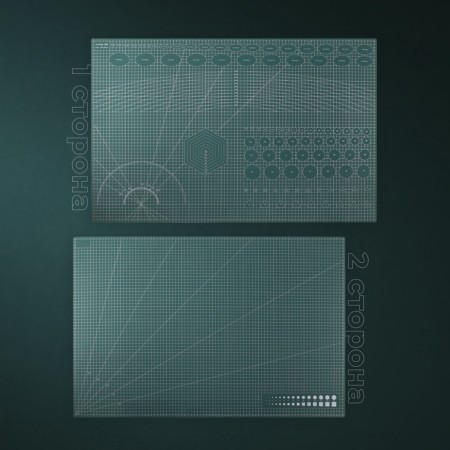 Mat for cutting, three -layer, 90 × 60 cm, a1, green color-2