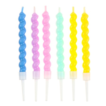 Set of candles in the cake 6 pcs. twisted + 5 balls, assorted, makarun-3