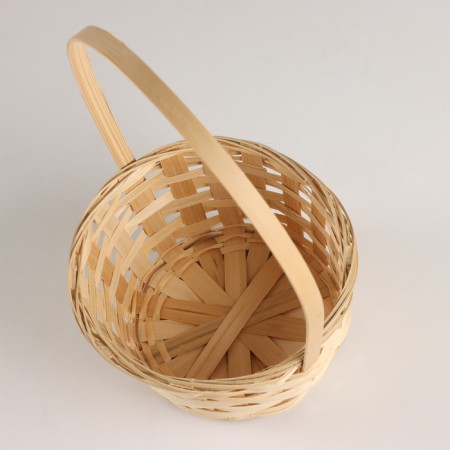 Wicker basket, d16x10xh32cm, natural, bamboo-2