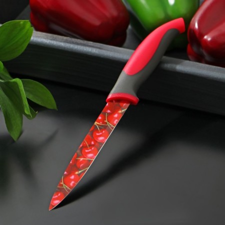 Kitchen knife with an anti -wagoning coating of the valve "Cherry", blade 12 cm
