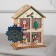 Christmas tree toy "House with windows", from batteries, glow warm white