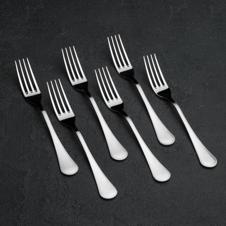 Dessert fork "Sonata", h = 17.5 cm, thickness 2 mm, silver color-1