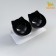 Plastic bowls on a white stand 27.5 x 14 x 15 cm black/black