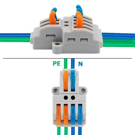 Terminal of QMS 2x2 passing branching 2 poles, with an mounting platform (1 entry, 2 conclusions to the pole)-5