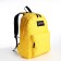School backpack from textiles on lightning, external pocket, yellow color