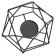 Summary Metal for 1 candle "Tetrahedron" black 7x15x13.5 cm