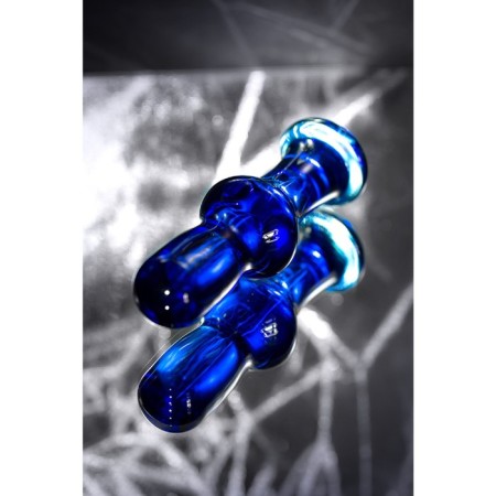 Sexus Glass anal plug, glass, blue, 13.5 cm, d = 4.5 cm-4