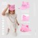 Baby cap for a girl "Kitik", with ears, color pink rr 52-54 5-7 years