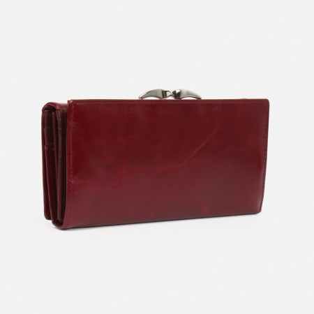 Women's wallet on magnets, burgundy color-1