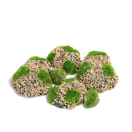 Artificial moss "Stones", with stone crumbs, set of 6 pcs., Greengo-9
