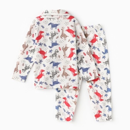 Pajamas for a boy, white/red color, height 80 cm-7