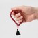 Parsing wooden "Orthodox" 30 beads, a cross small. with a brush, the color is red