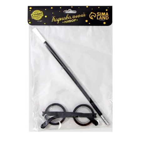 Carnival set "Wizard Potter", glasses, wand-1