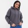 Women's sweatshirt was laid down, dark gray color, size 42-46 (One size)