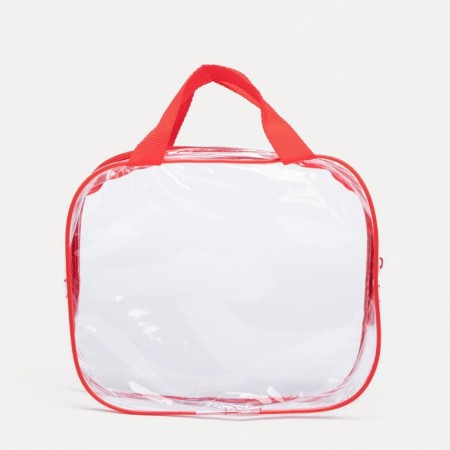 Lightning cosmetic bag, transparent/red color-2
