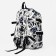 Youth backpack from textiles on lightning, 3 pockets, black/white color