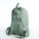 Women's backpack made of artificial leather with lightning, 2 pockets, green color
