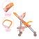 Summer stroller for dolls "Foxes", metal frame, table