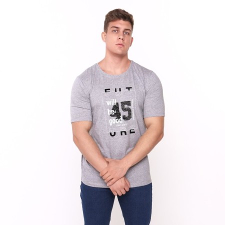 T -shirt male, gray color, size 48-1