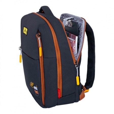 Youth backpack 39 x 26 x 10 cm, ergonomic back, Across G6, black/yellow G-6-2-4