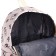 School backpack of textiles on a zipper, 3 pockets, beige/pink color