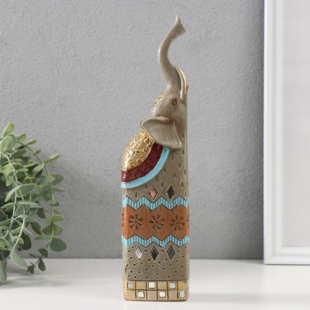 Souvenir Polystone "Gray Elephant upward" 5.5x6x27 cm-3