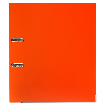 A4, 50 mm, calligrata registrar folder, PVC, embossing "Len", metal edging, pocket for a spine, assembled, orange, mix-2