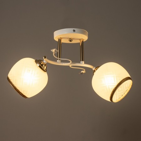 Frida chandelier 2he27 40W white-gold 46x25x26 cm Bayerlux-2