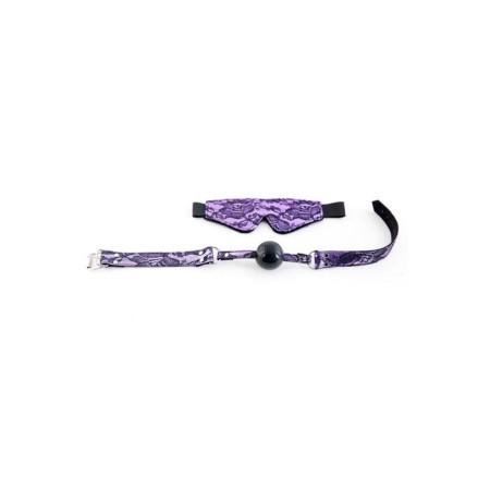 Lace set purple: mask and gag-1