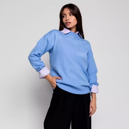 Women's sweater, blue color, size 44-50 (One size)-1