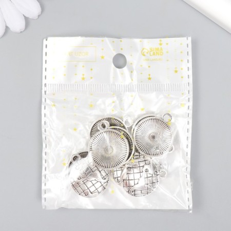 Decor for creativity Metal "Planet Earth" silver 2.1x2.5 cm-3