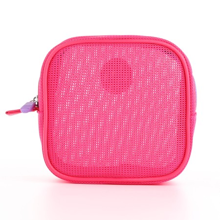 Cosmetic bag Dor mesh, 14*6.5*14, lightning department, raspberry-1