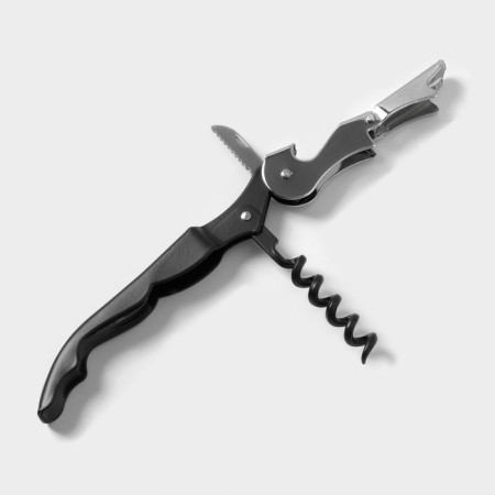 A set for wine for 2 bottles of the premiere, 4 items: corkscrew, cork, funnel, ring-3