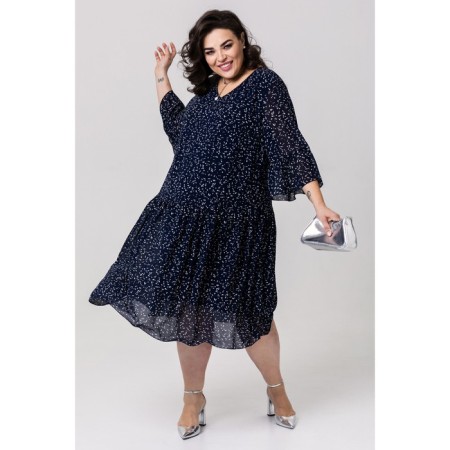 Women's dress, size 62, dark blue color-2