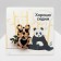 Brooch "Pandochka" contour, black-green color in gold