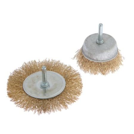 A set of metal brushes for a tundra drill, flat 100 mm, a cup 75 mm, 2 pcs.