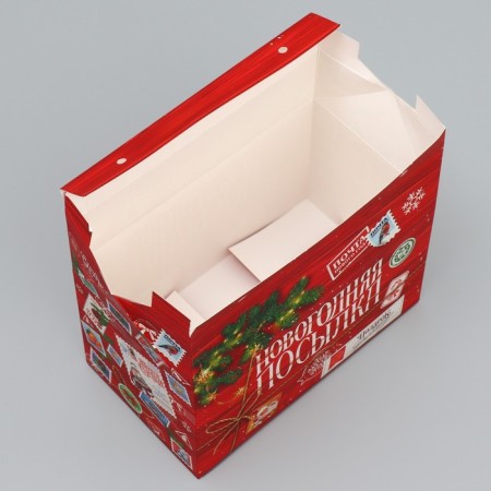 Box for sweets "New Year's Parcel", 10 x 18 x 14 cm, New Year-4
