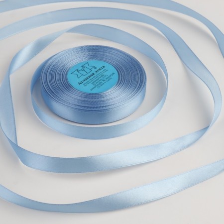 Satin tape, 12 mm × 33 ± 2 m, blue color No. 049