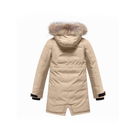 Winter park for a girl, height 164 cm, beige color-1
